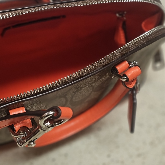 Coach Signature File Crossbody Bag Brown orange khaki - Picture 3 of 11